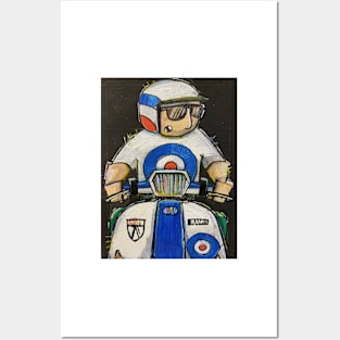 Retro Scooter, Classic Scooter, Scooterist, Scootering, Scooter Rider, Mod Art Posters and Art